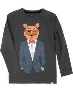 Appaman Kids Mr. Bear Long Sleeve Graphic Tee (Toddler/Little Kids/Big Kids) | Shirts & Tops